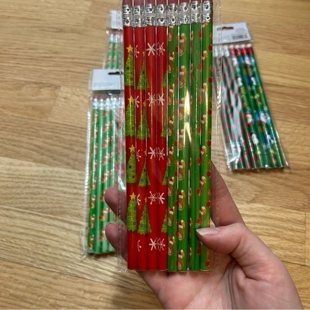 Wood Pencil Bundle 64 in Total NEW Holiday Christmas Class Gift Teacher Stocking
